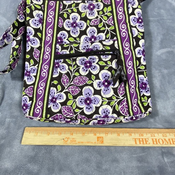 Vera Bradley Plum Petals Quilted Hipster Crossbody Bag Adjustable Strap Clean - Picture 7 of 12